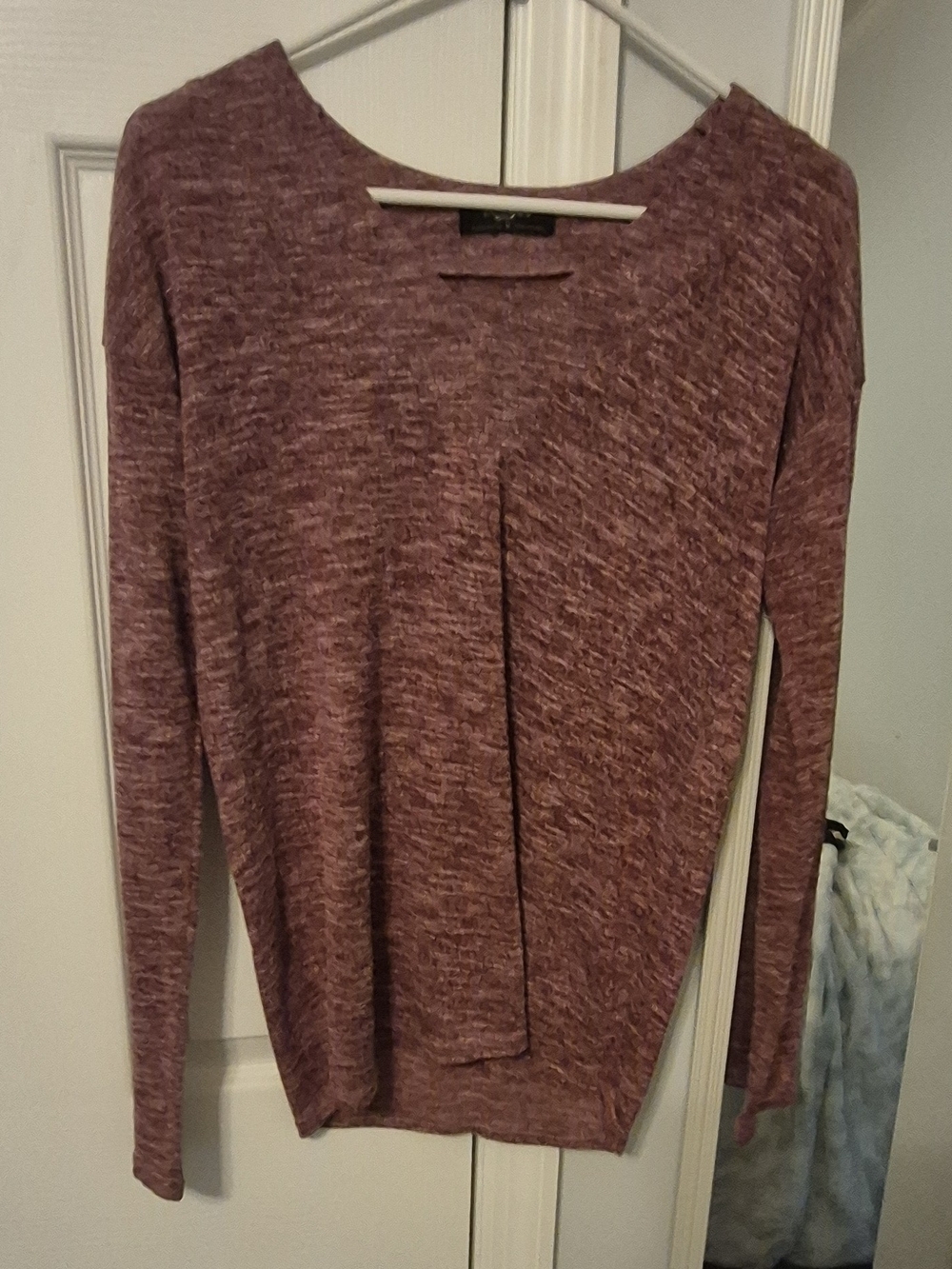 zeagoo Marled Scoop Neck Sweater in Dusty Rose